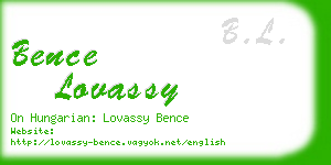bence lovassy business card